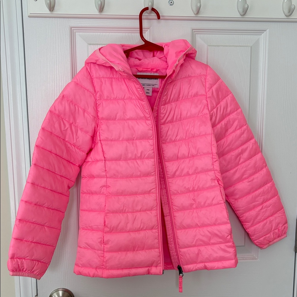 Girls packable Pink Puffer Jacket Amazon essentials like new